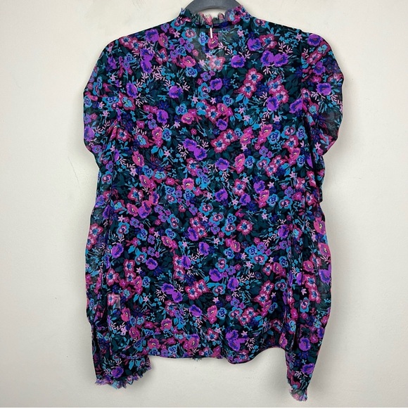 MISA Los Angeles Gemstone Garance Chiffon Blouse Gemstone Floral - Picture 7 of 9